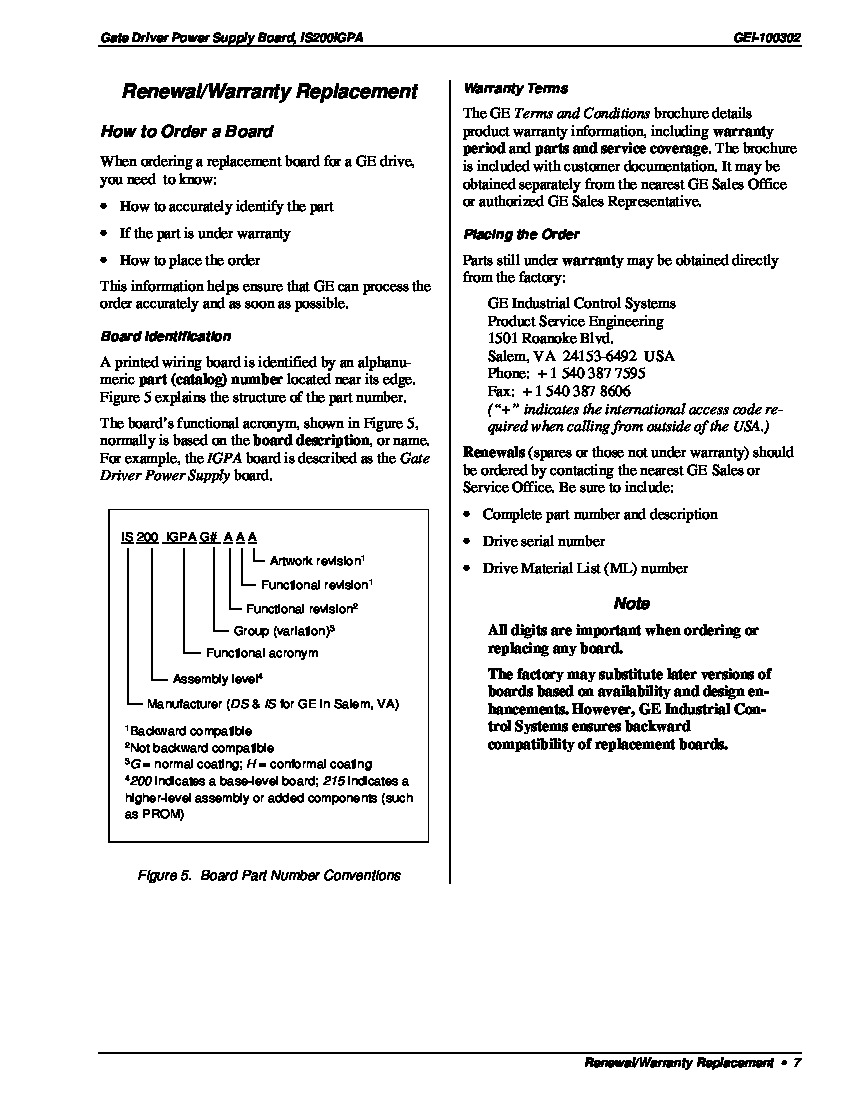 First Page Image of IS200IGPAG2A Renewal Replacement Warranty.pdf